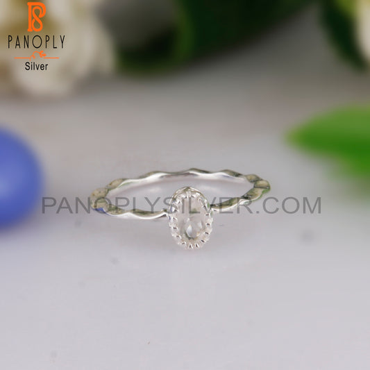Crystal Quartz Oval 925 Sterling Silver Ring