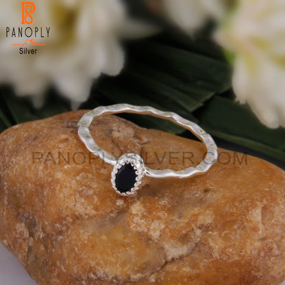 Black Onyx Oval 925 Sterling Silver Ring