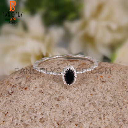 Black Onyx Oval 925 Sterling Silver Ring