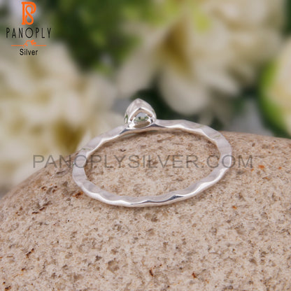 Blue Topaz Triangular 925 Sterling Silver Ring