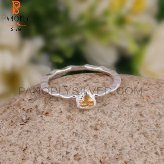 Citrine Triangular 925 Sterling Silver Ring
