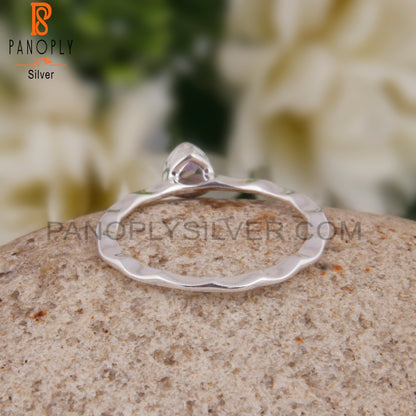 Pink Amethyst Triangular 925 Sterling Silver Ring