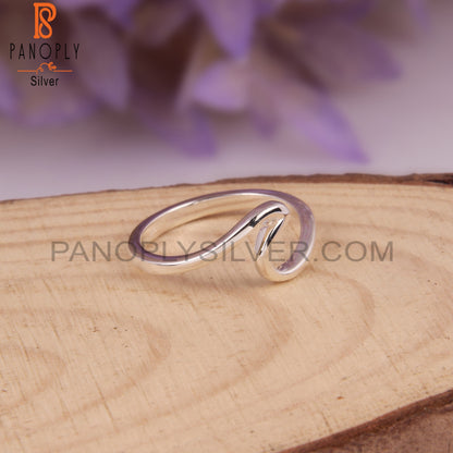 Fine 925 Sterling Silver Riptide Sea Wave Ring