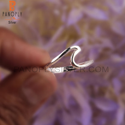 Fine 925 Sterling Silver Riptide Sea Wave Ring