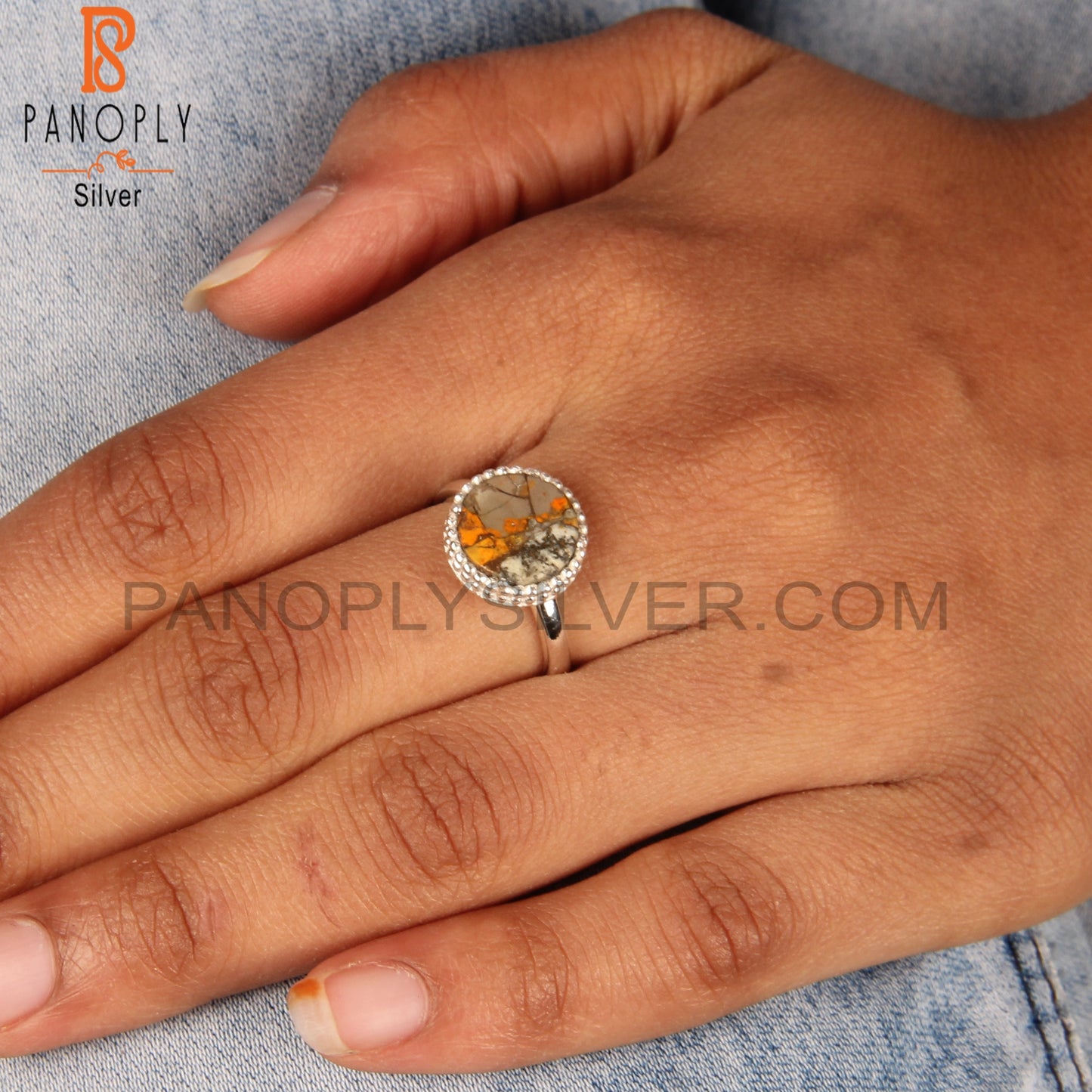 Mojave Copper Bumblebee Turquoise 925 Ring For Love