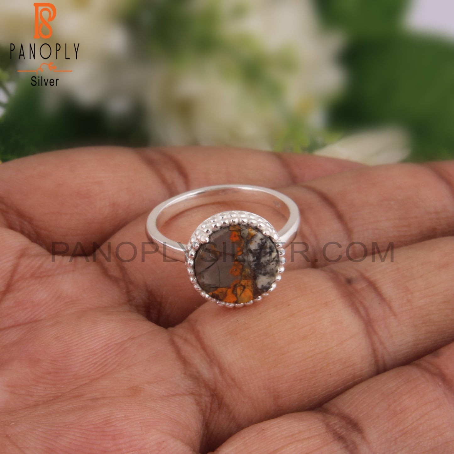 Mojave Copper Bumblebee Turquoise 925 Ring For Love