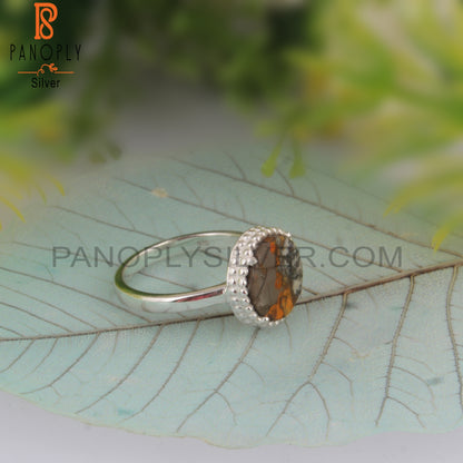 Mojave Copper Bumblebee Turquoise 925 Ring For Love