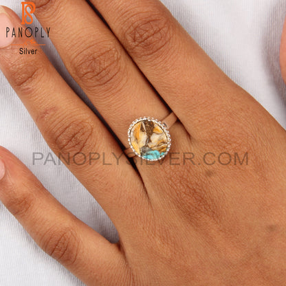 Mojave Copper Oyster 925 Sterling Silver Designer Ring