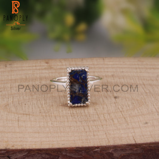 Mojave Lapis Silver Party Wear Ring For Christmas