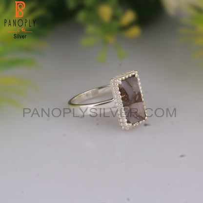 Mojave Copper Pink Opal Turquoise Beguette 925 Silver Ring