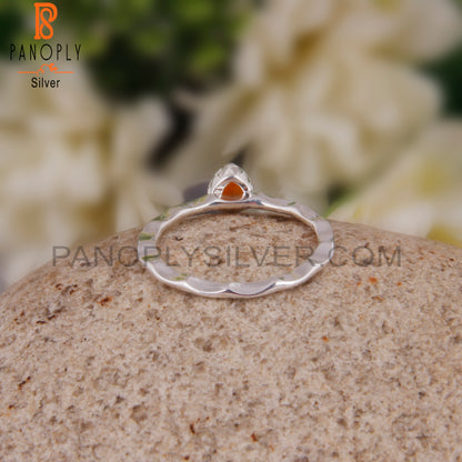 Carnelian Triangular 925 Sterling Silver Ring