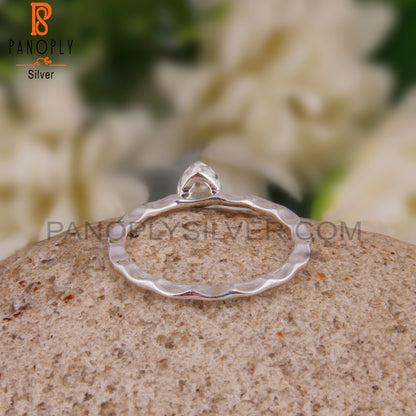 Crystal Quartz Triangular 925 Sterling Silver Ring