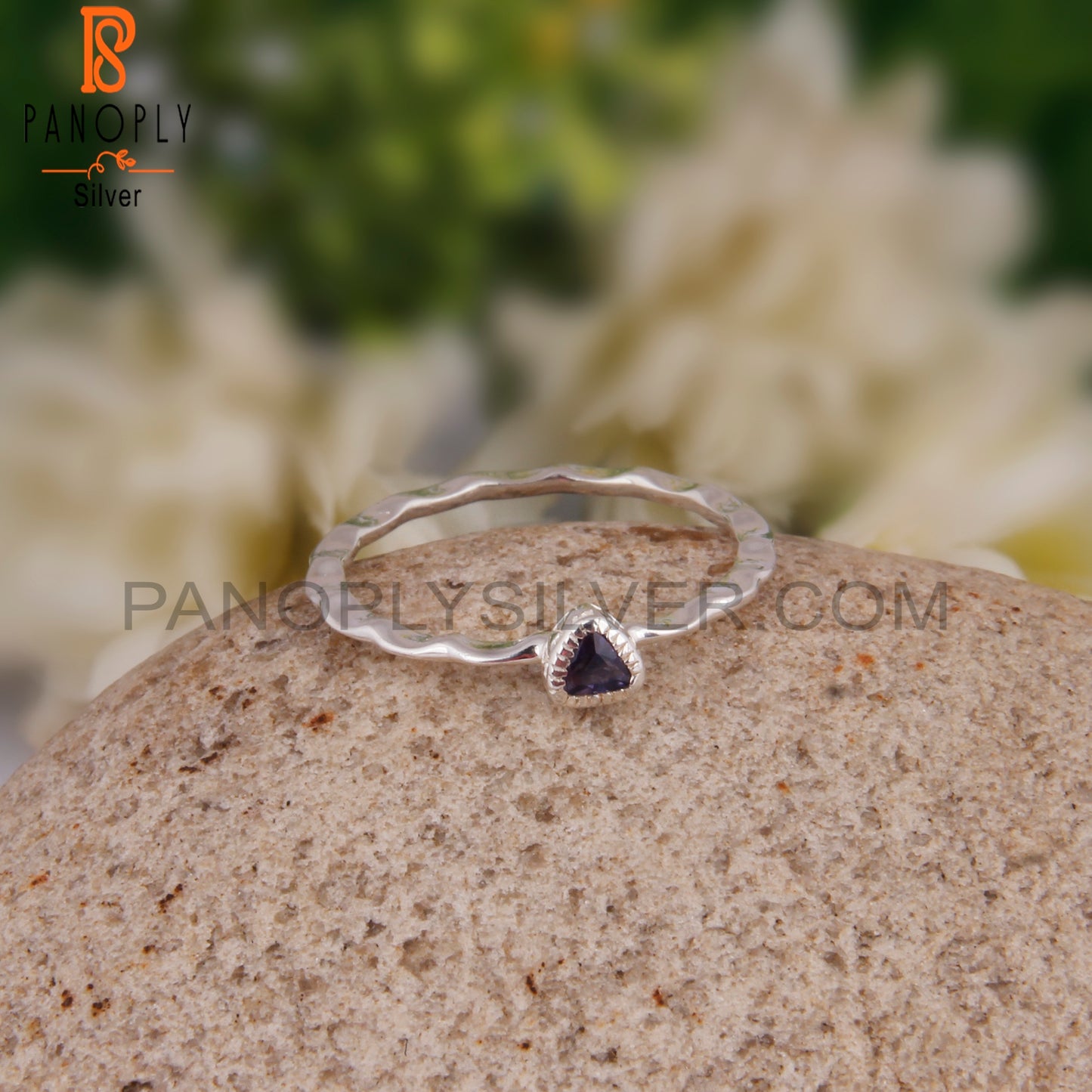 Iolite Triangular Shape 925 Sterling Silver Ring
