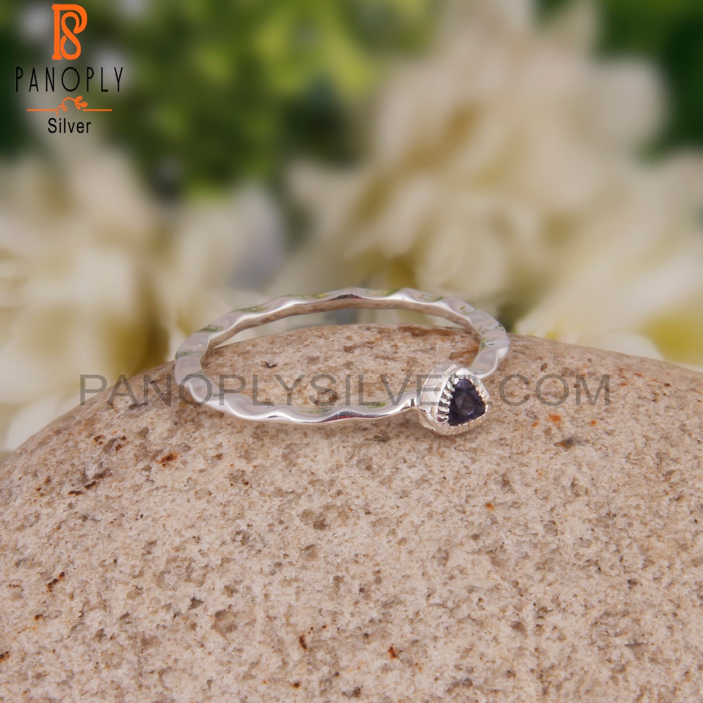 Iolite Triangular Shape 925 Sterling Silver Ring