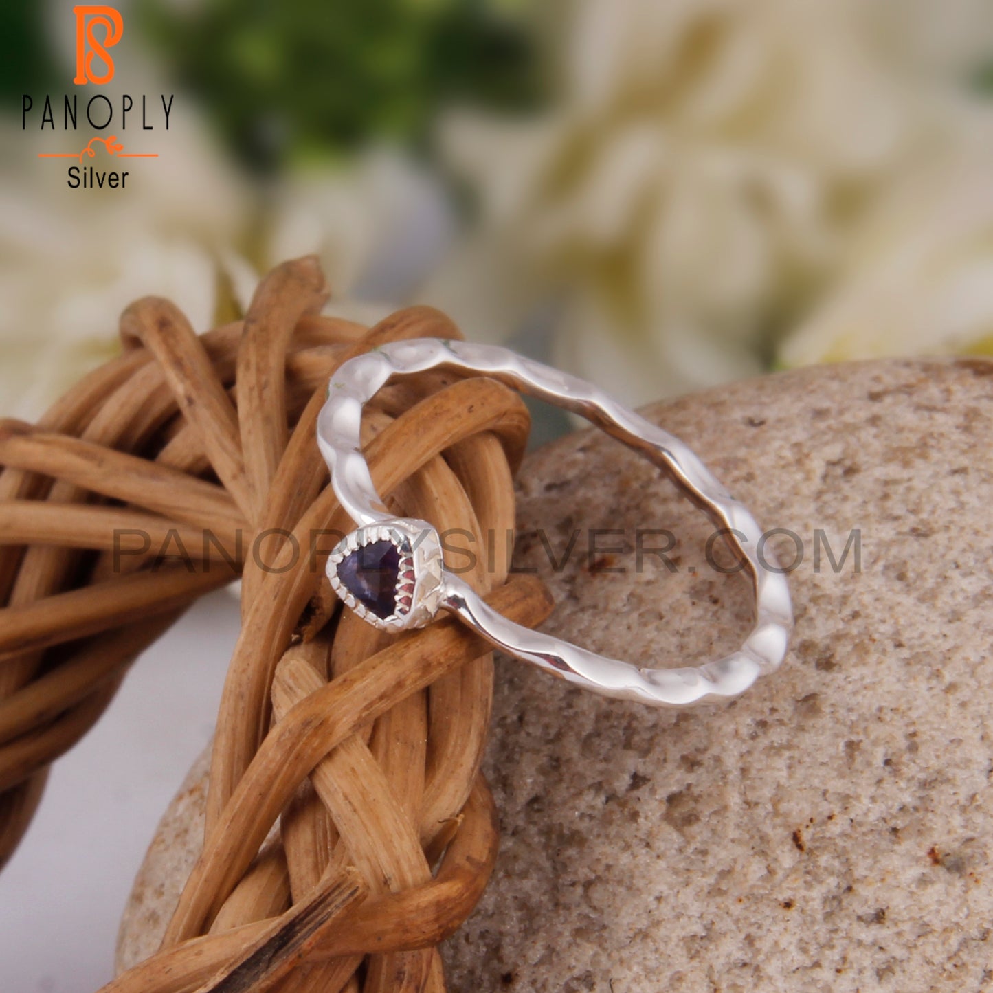 Iolite Triangular Shape 925 Sterling Silver Ring