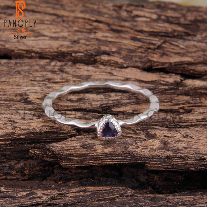 Iolite Triangular Shape 925 Sterling Silver Ring