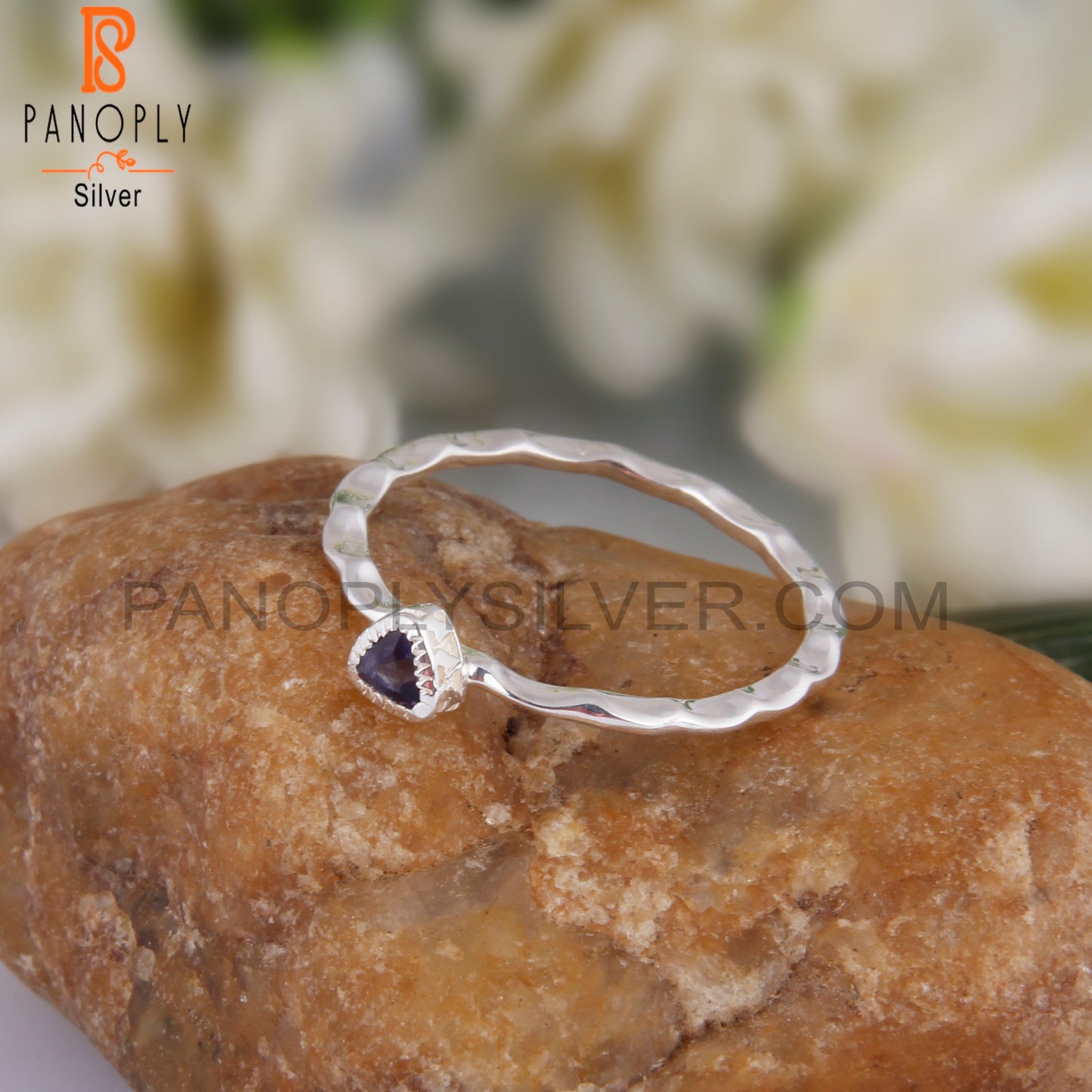 Iolite Triangular Shape 925 Sterling Silver Ring