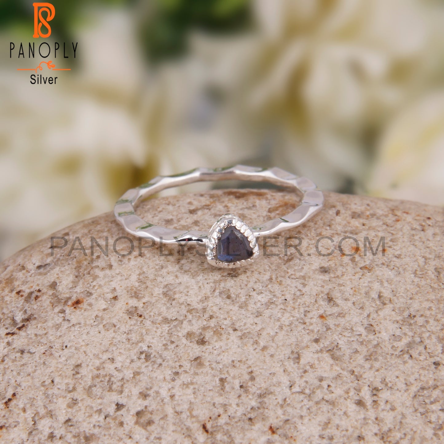 Labradorite Triangular 925 Sterling Silver Ring
