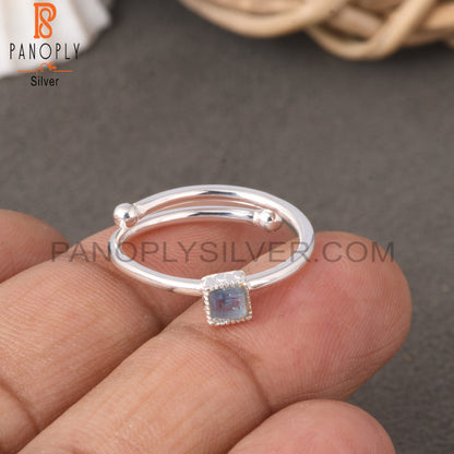 Kyanite 925 Sterling Silver Square Shape Ring
