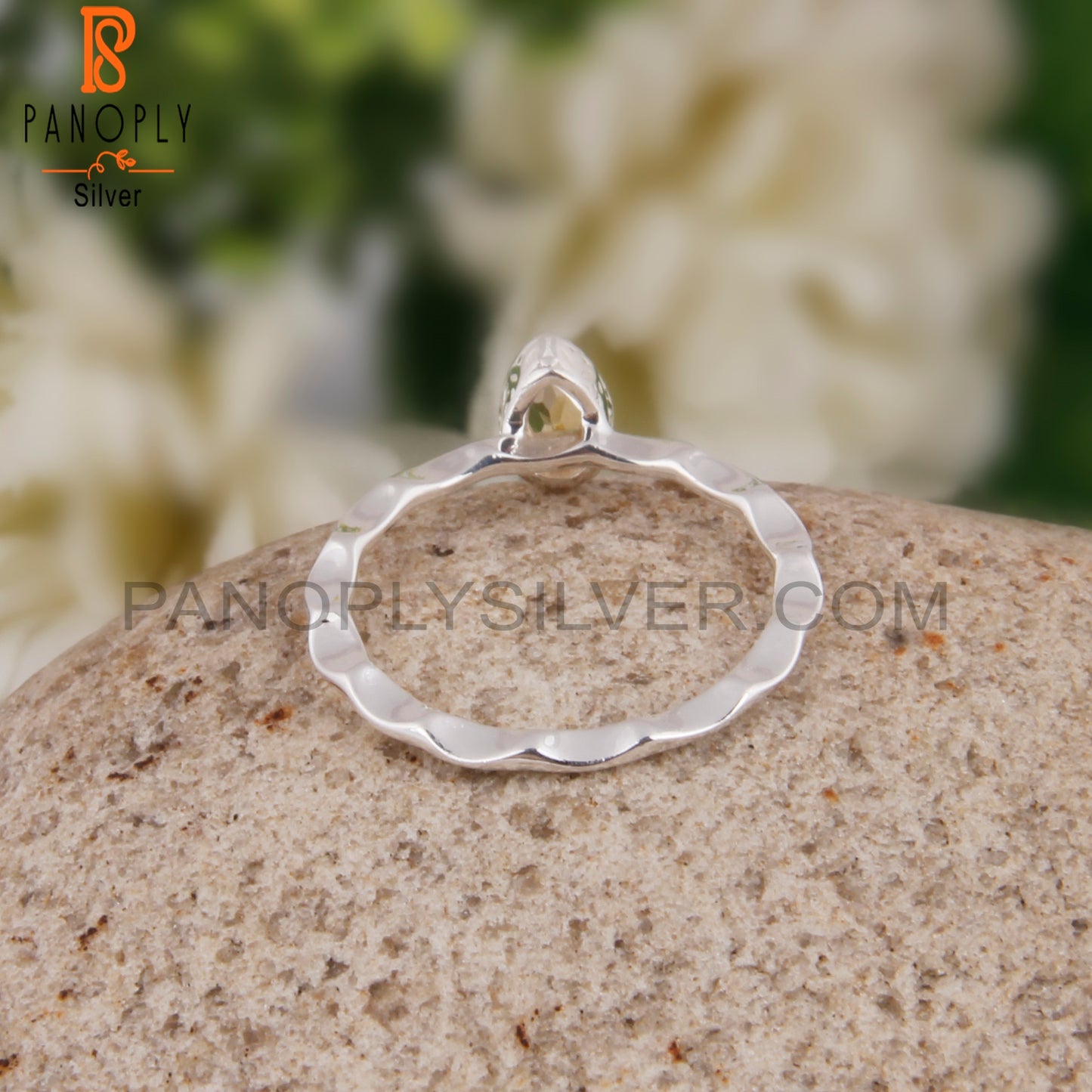 Citrine Pear Shape Daily Wear 925 Sterling Silver Ring