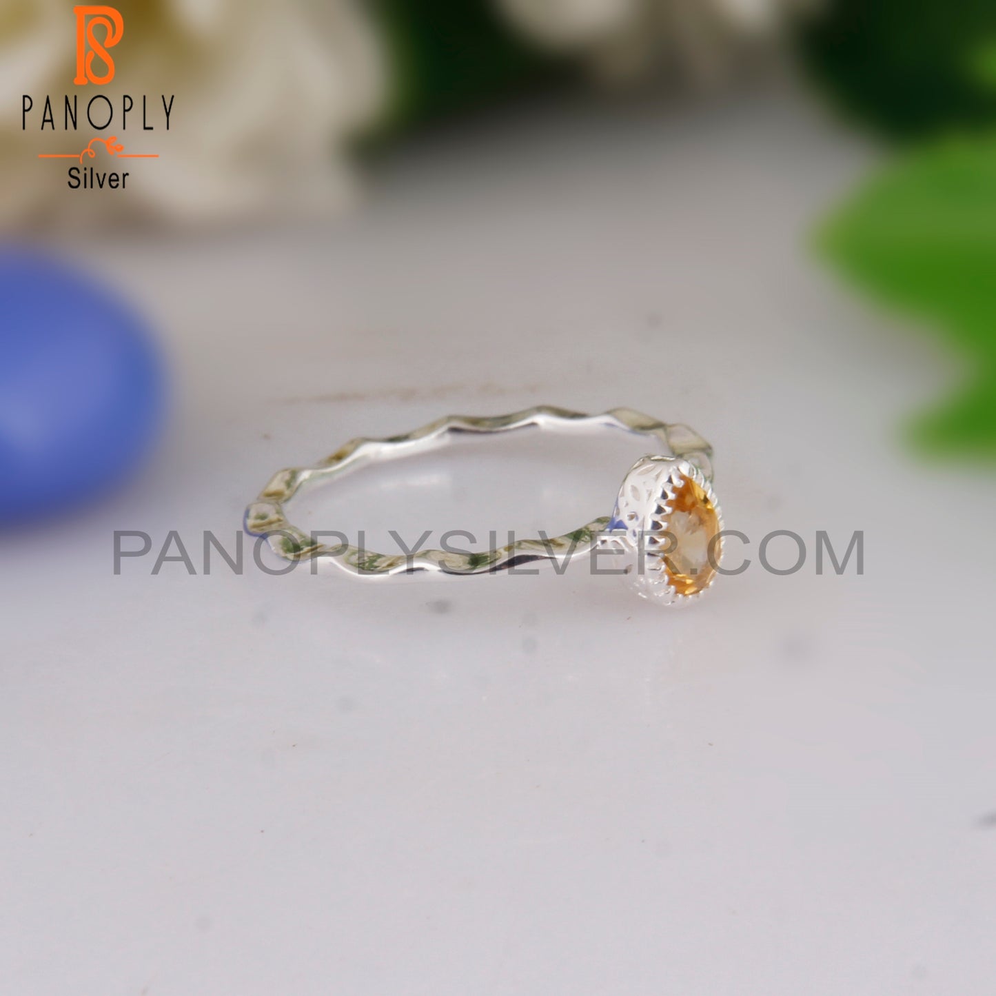 Citrine Pear Shape Daily Wear 925 Sterling Silver Ring