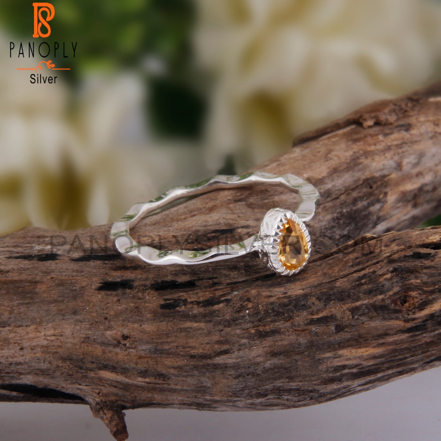 Citrine Pear Shape Daily Wear 925 Sterling Silver Ring