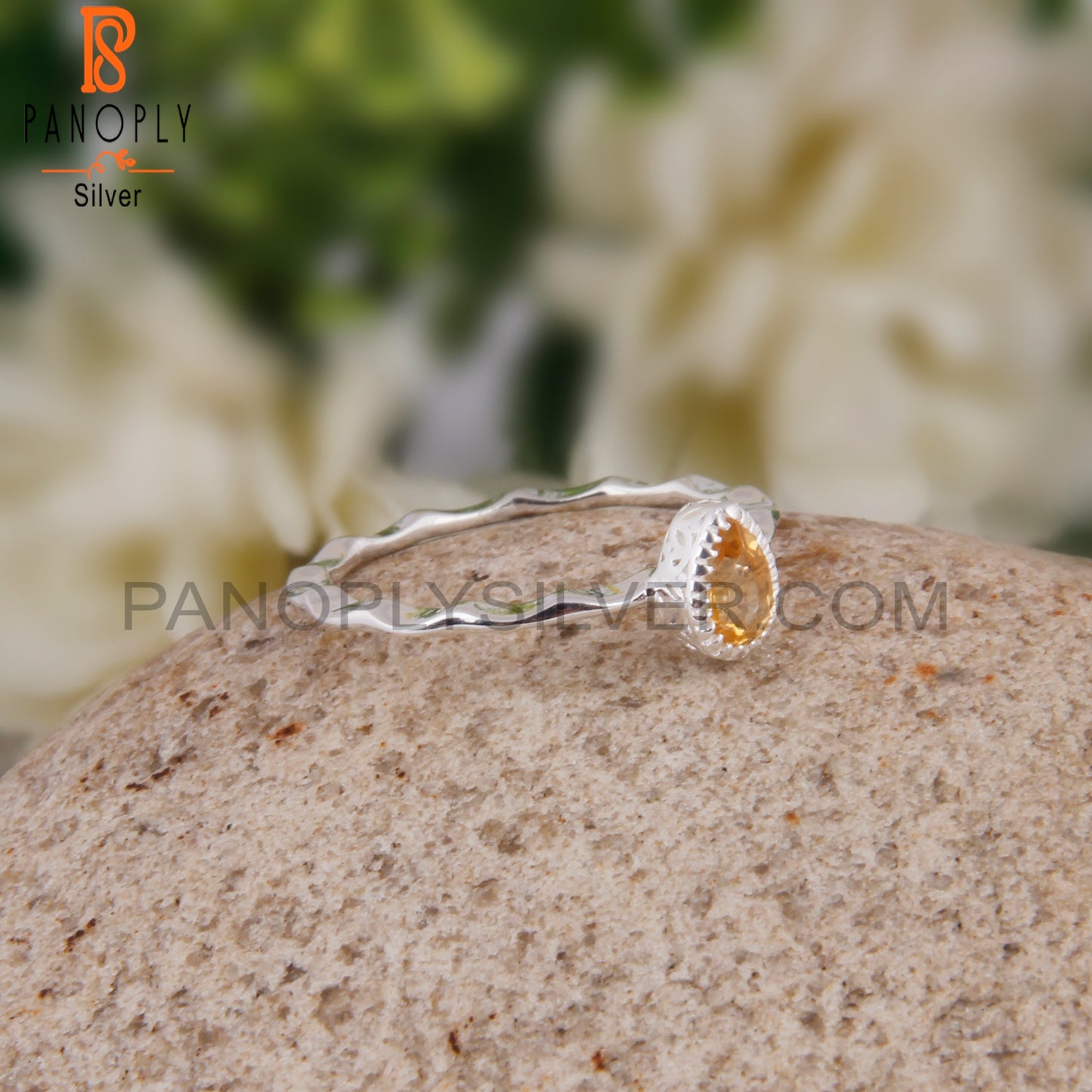 Citrine Pear Shape Daily Wear 925 Sterling Silver Ring
