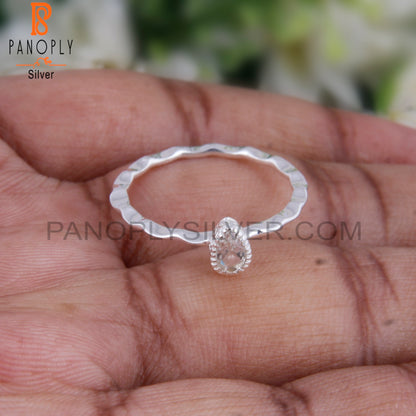 Crystal Quartz Party Wear Pear Shape 925 Sterling Silver Ring