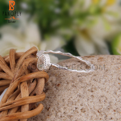 Crystal Quartz Party Wear Pear Shape 925 Sterling Silver Ring