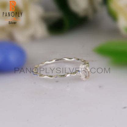 Crystal Quartz Party Wear Pear Shape 925 Sterling Silver Ring