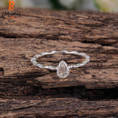 Crystal Quartz Party Wear Pear Shape 925 Sterling Silver Ring