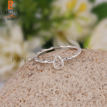 Crystal Quartz Party Wear Pear Shape 925 Sterling Silver Ring