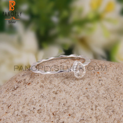 Crystal Quartz Party Wear Pear Shape 925 Sterling Silver Ring