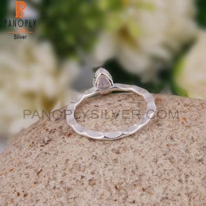 Pink Amethyst Pear Shape 925 Sterling Silver Ring For Women