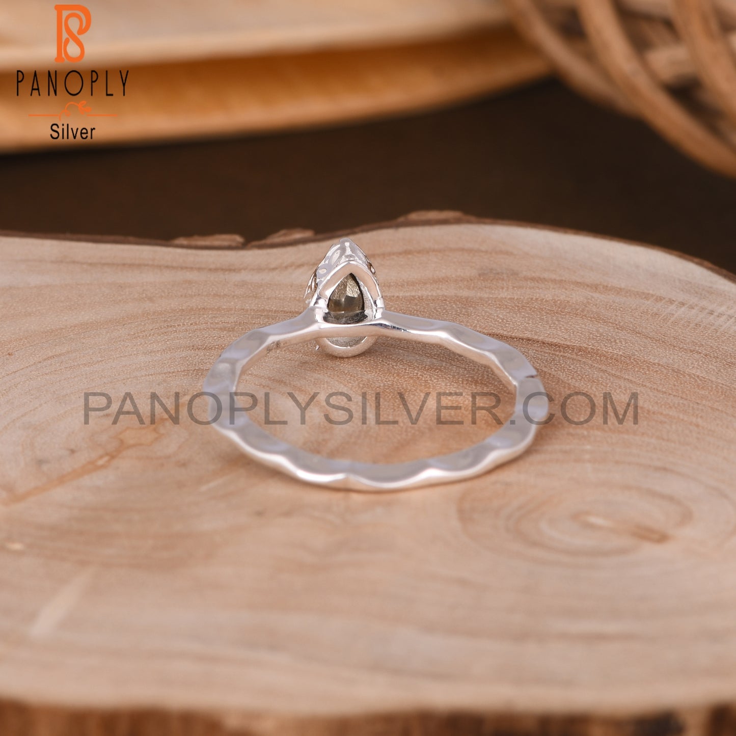 Pyrite Pear Shape 925 Sterling Silver Ring
