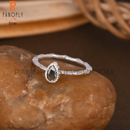 Pyrite Pear Shape 925 Sterling Silver Ring