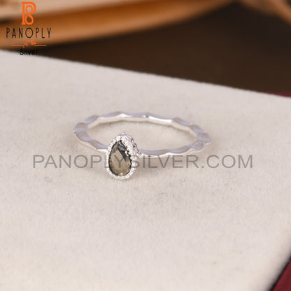 Pyrite Pear Shape 925 Sterling Silver Ring