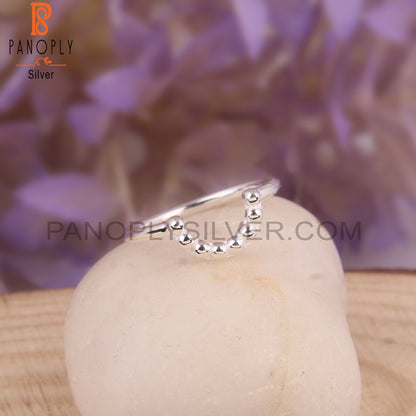 Handmade 925 Sterling Silver Half Moon Ring