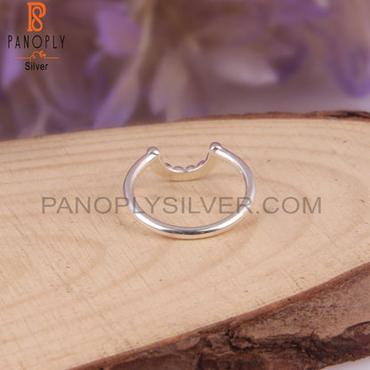 Handmade 925 Sterling Silver Half Moon Ring