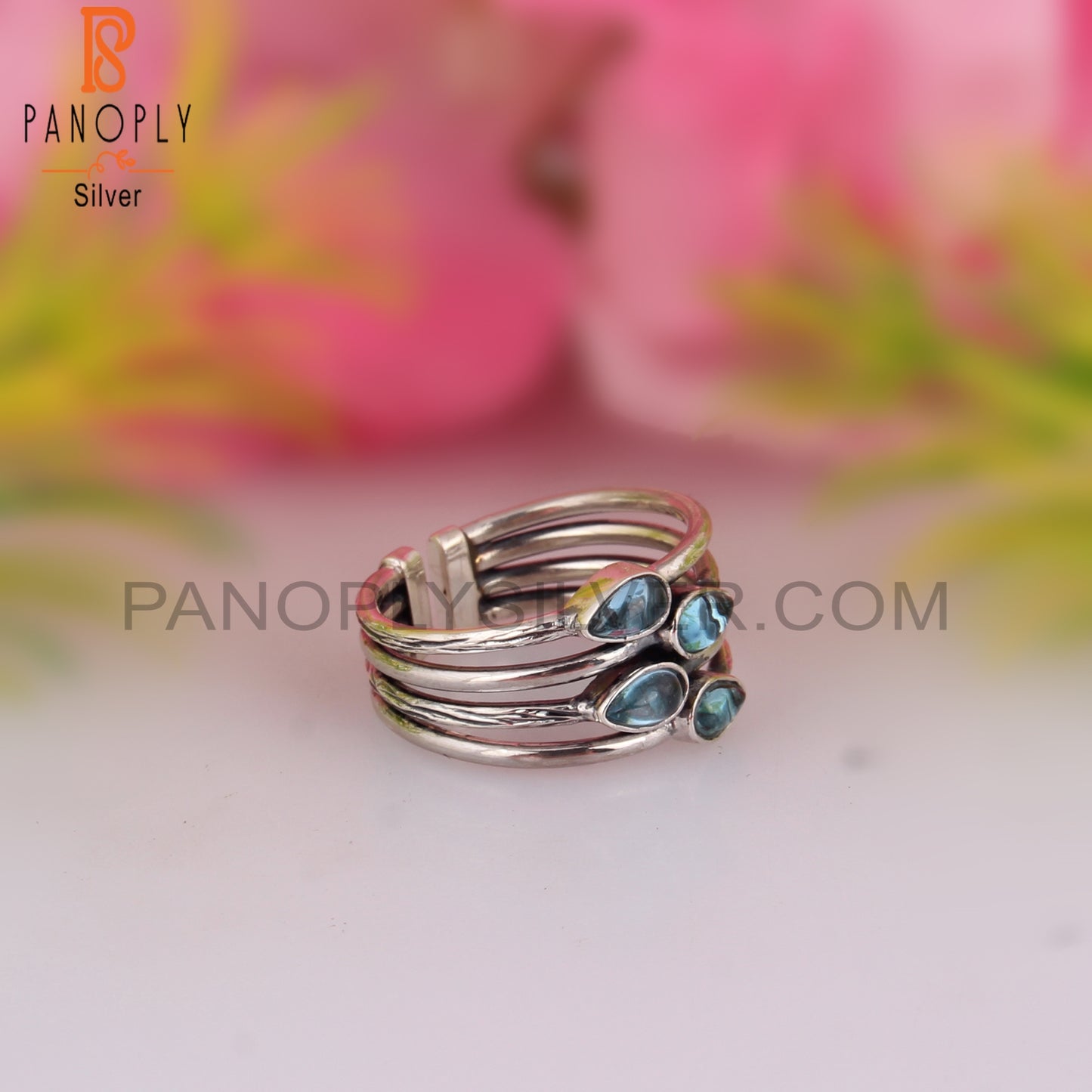 Blue Topaz Sterling Silver Attractive Ring