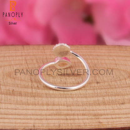 Ethiopian Opal Gemstone Pear Shape 925 Sterling Silver Ring