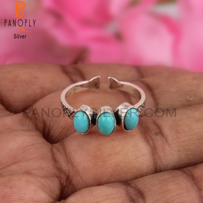Hypoallergenic Arizona Turquoise Oval Shape 925 Silver Ring