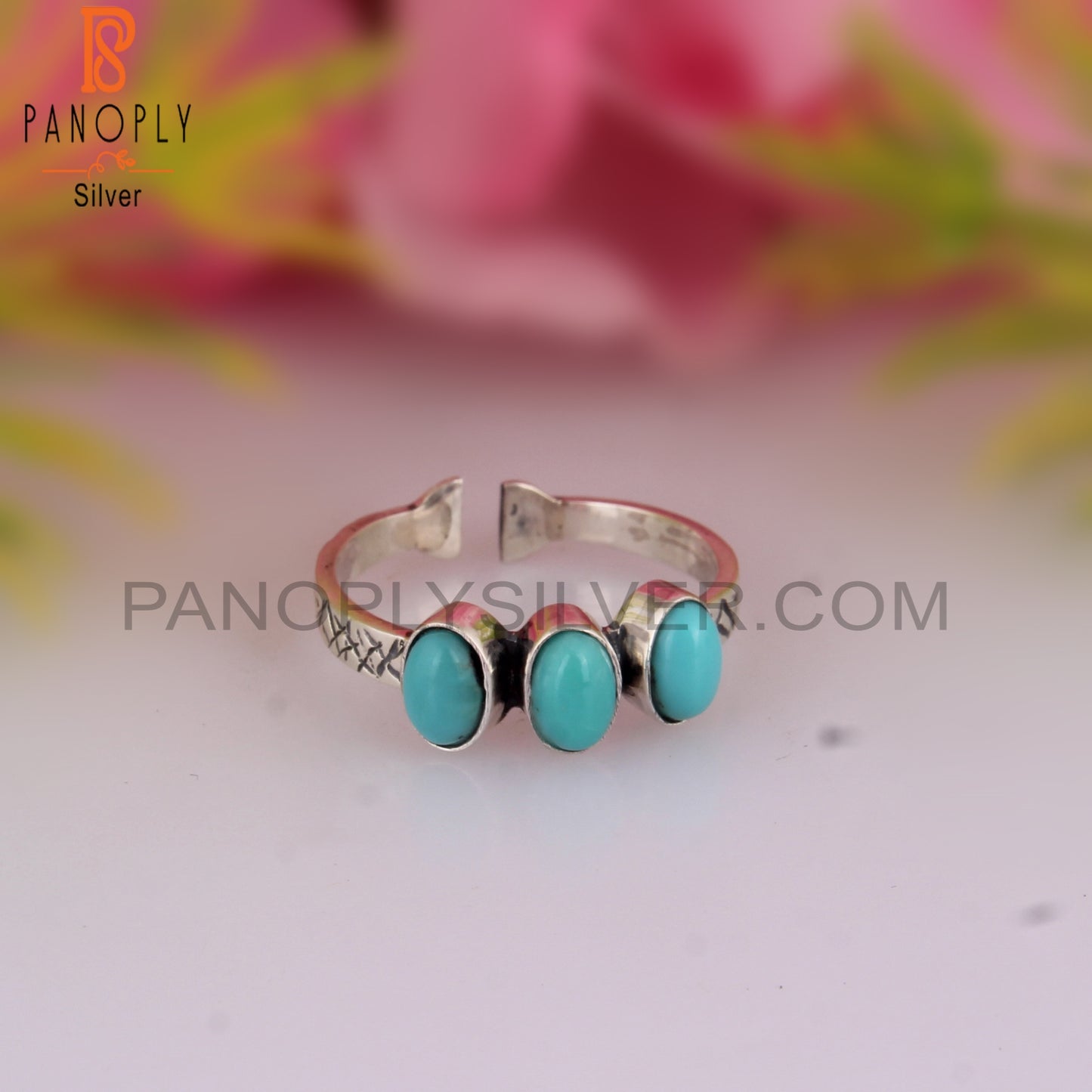 Hypoallergenic Arizona Turquoise Oval Shape 925 Silver Ring