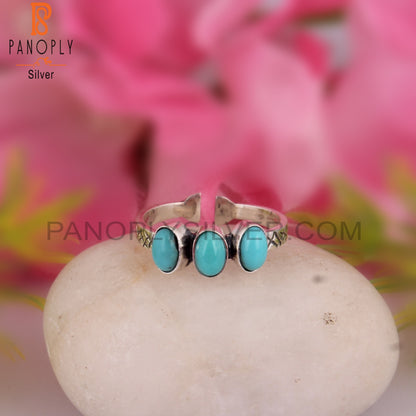 Hypoallergenic Arizona Turquoise Oval Shape 925 Silver Ring