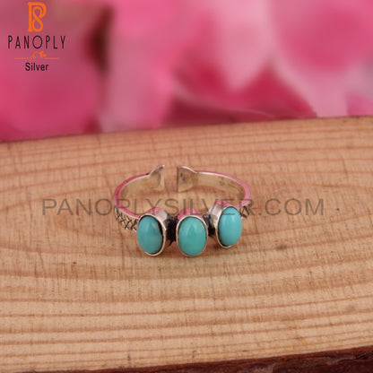 Hypoallergenic Arizona Turquoise Oval Shape 925 Silver Ring