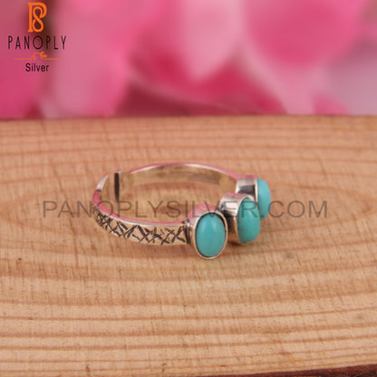 Hypoallergenic Arizona Turquoise Oval Shape 925 Silver Ring