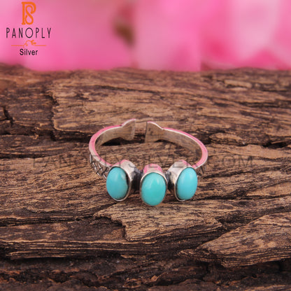 Hypoallergenic Arizona Turquoise Oval Shape 925 Silver Ring