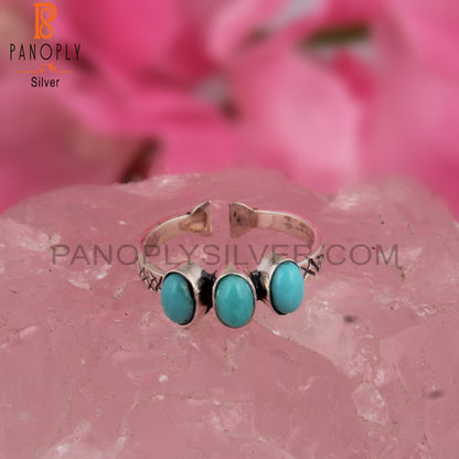 Hypoallergenic Arizona Turquoise Oval Shape 925 Silver Ring