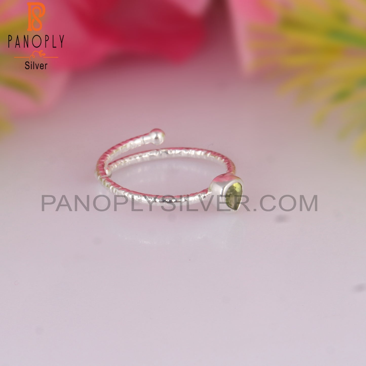 Peridot Heart 925 Sterling Silver Ring