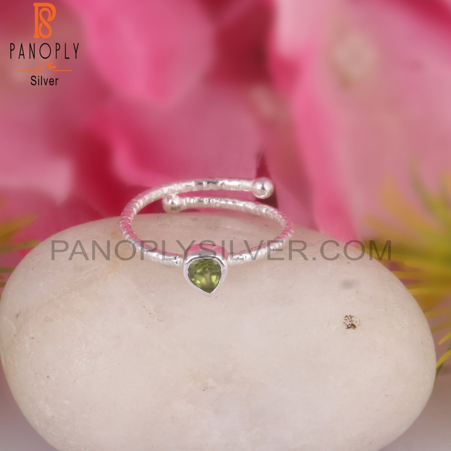 Peridot Heart 925 Sterling Silver Ring